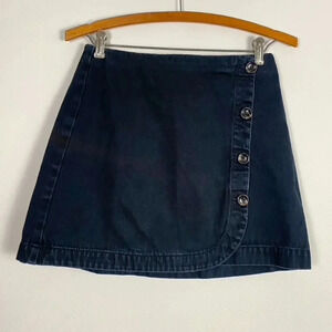 BDG Black Denim Wrap Skirt